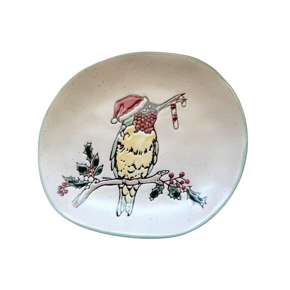 Eli & Ana Blue Sky Appetizer Plates Christmas Hummingbird Whimsical Bird Decor - Picture 4 of 8